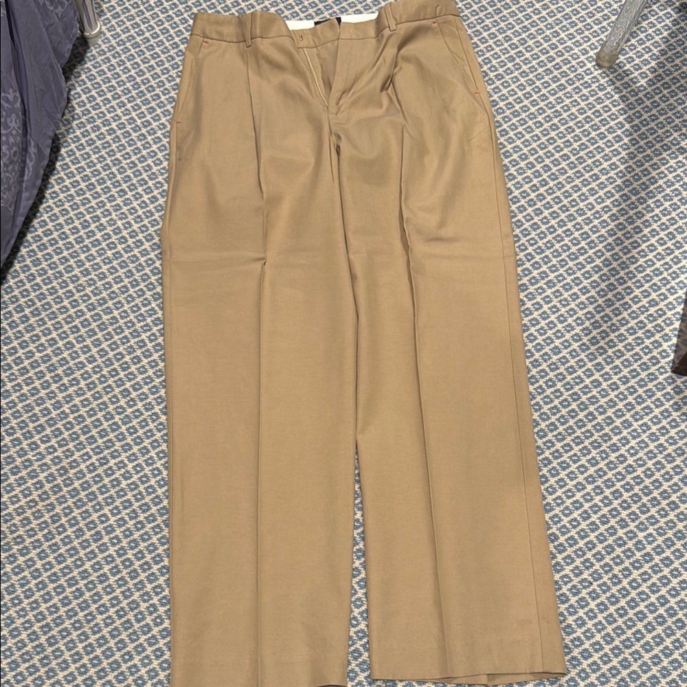 Classic Tan Wide-Leg Trousers